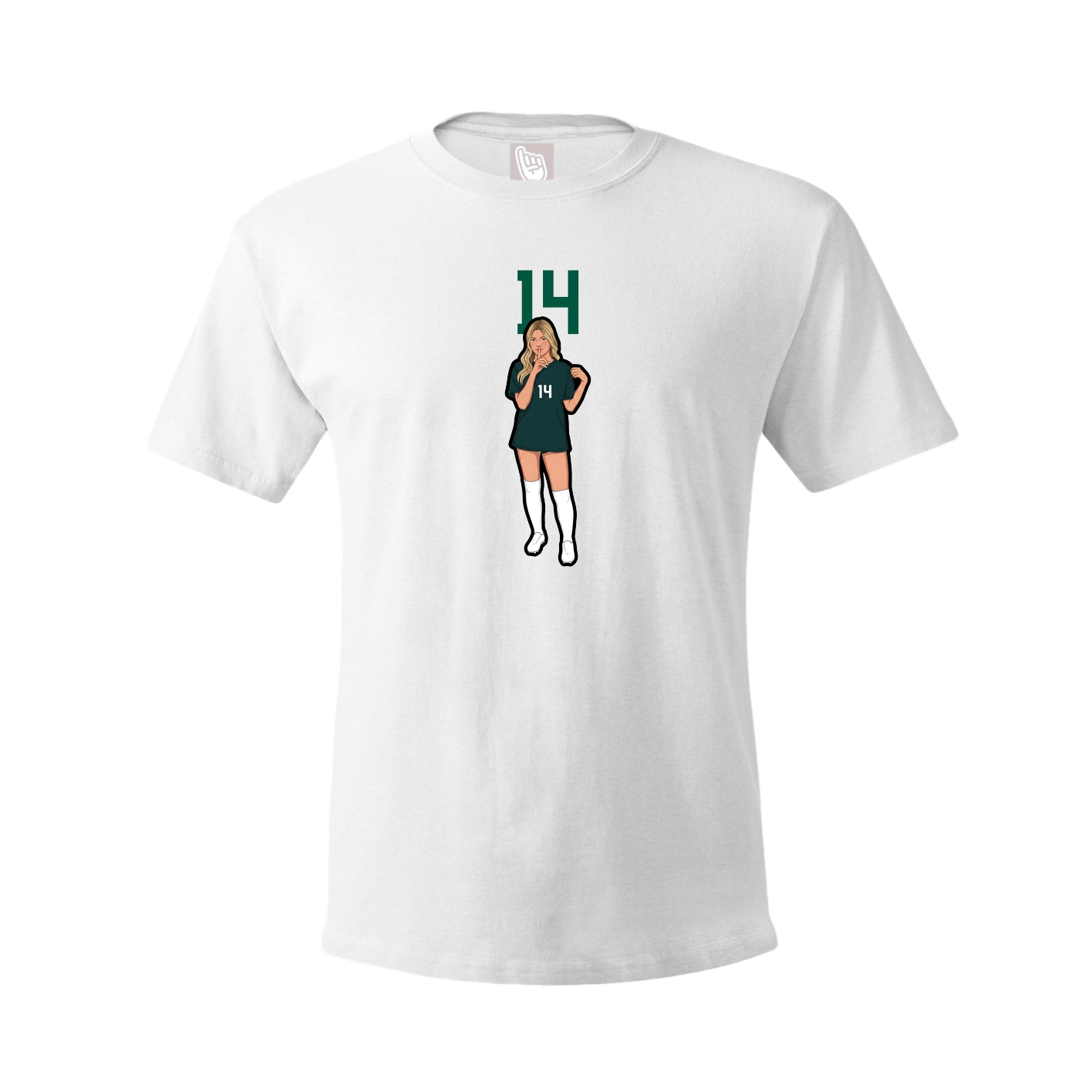 Youth Tee — Number Top in White