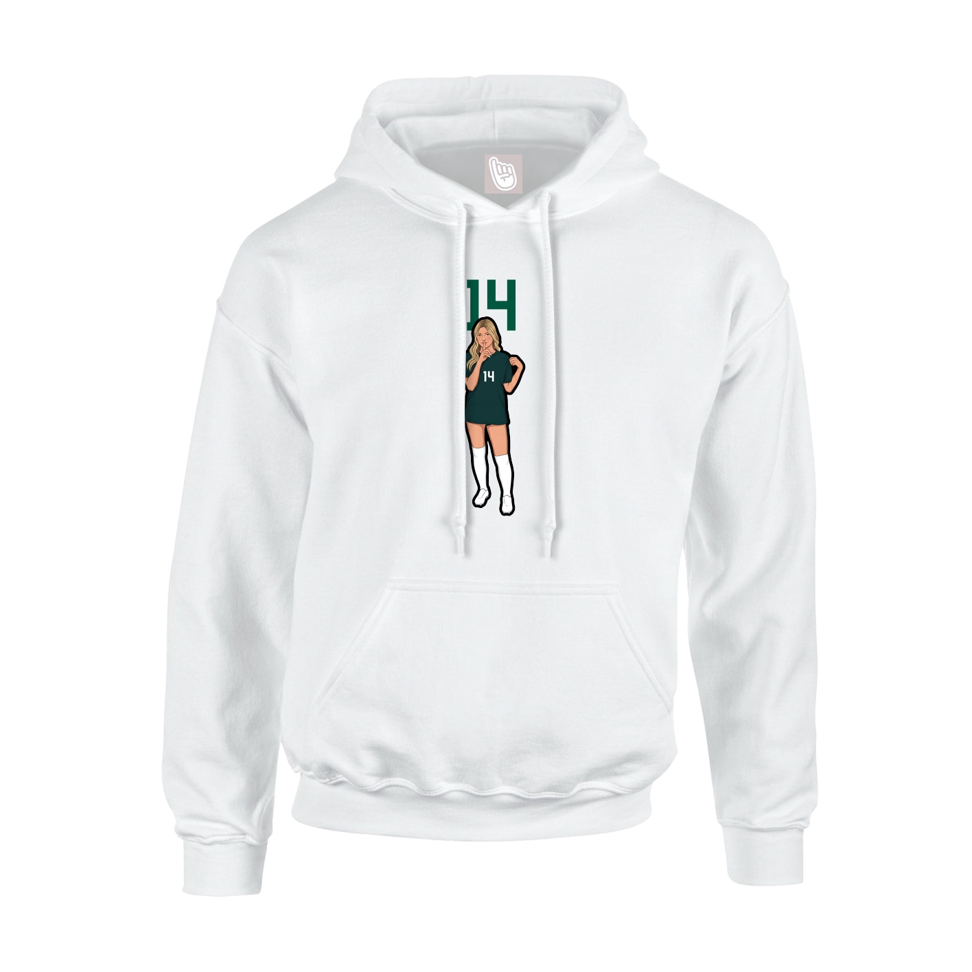 Hoodie — Number Top in White