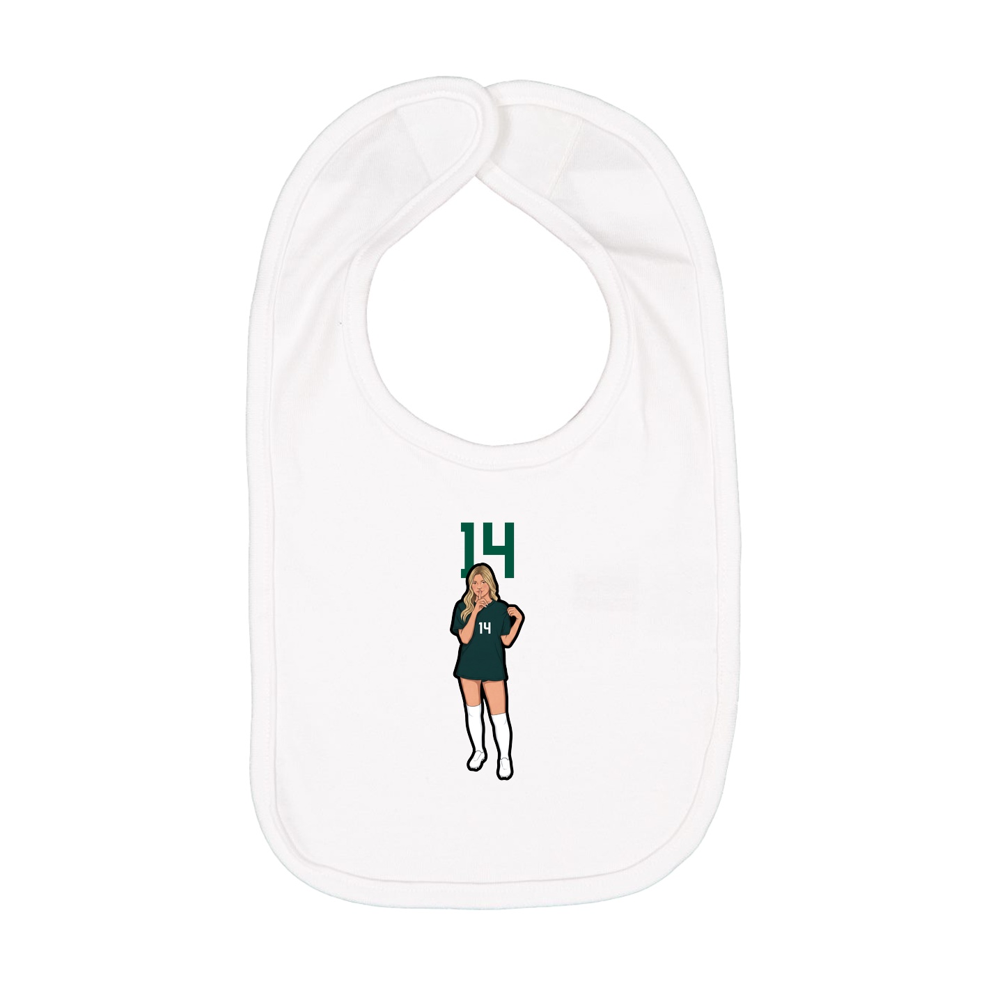 Infant Bib — Number Top in White
