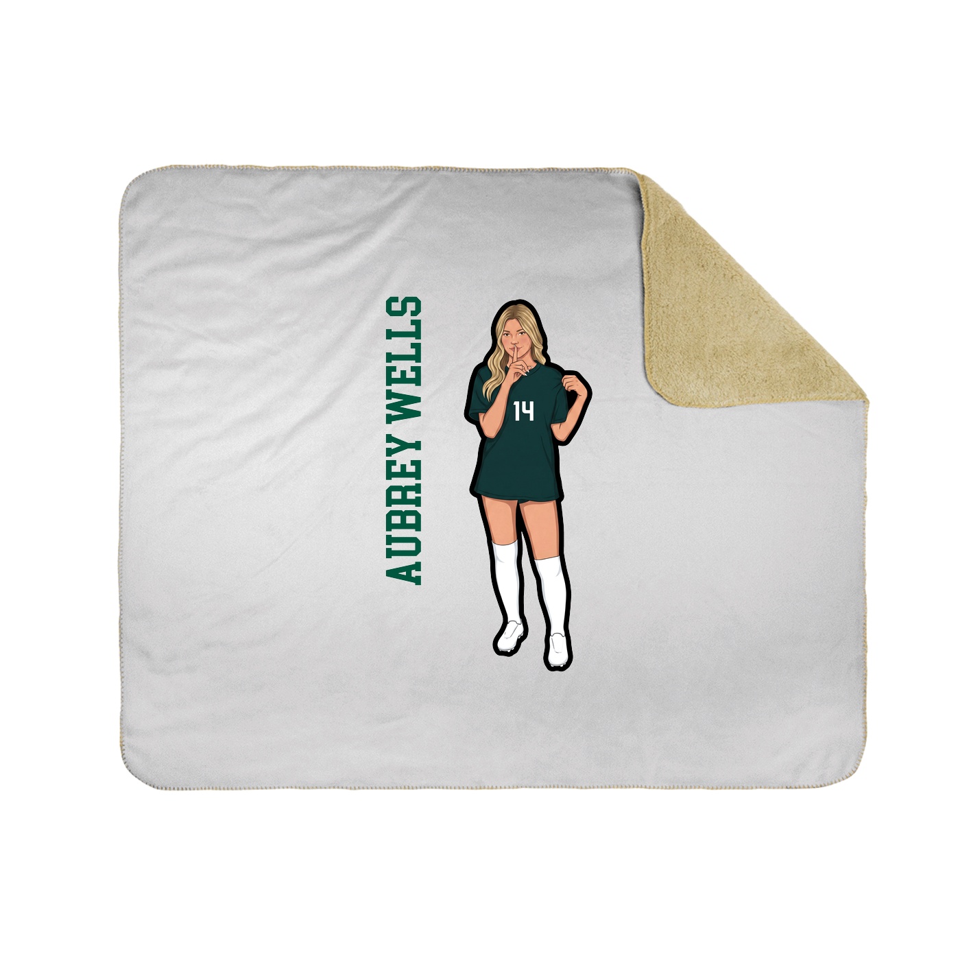 Throw Blanket — Name Vertical in White