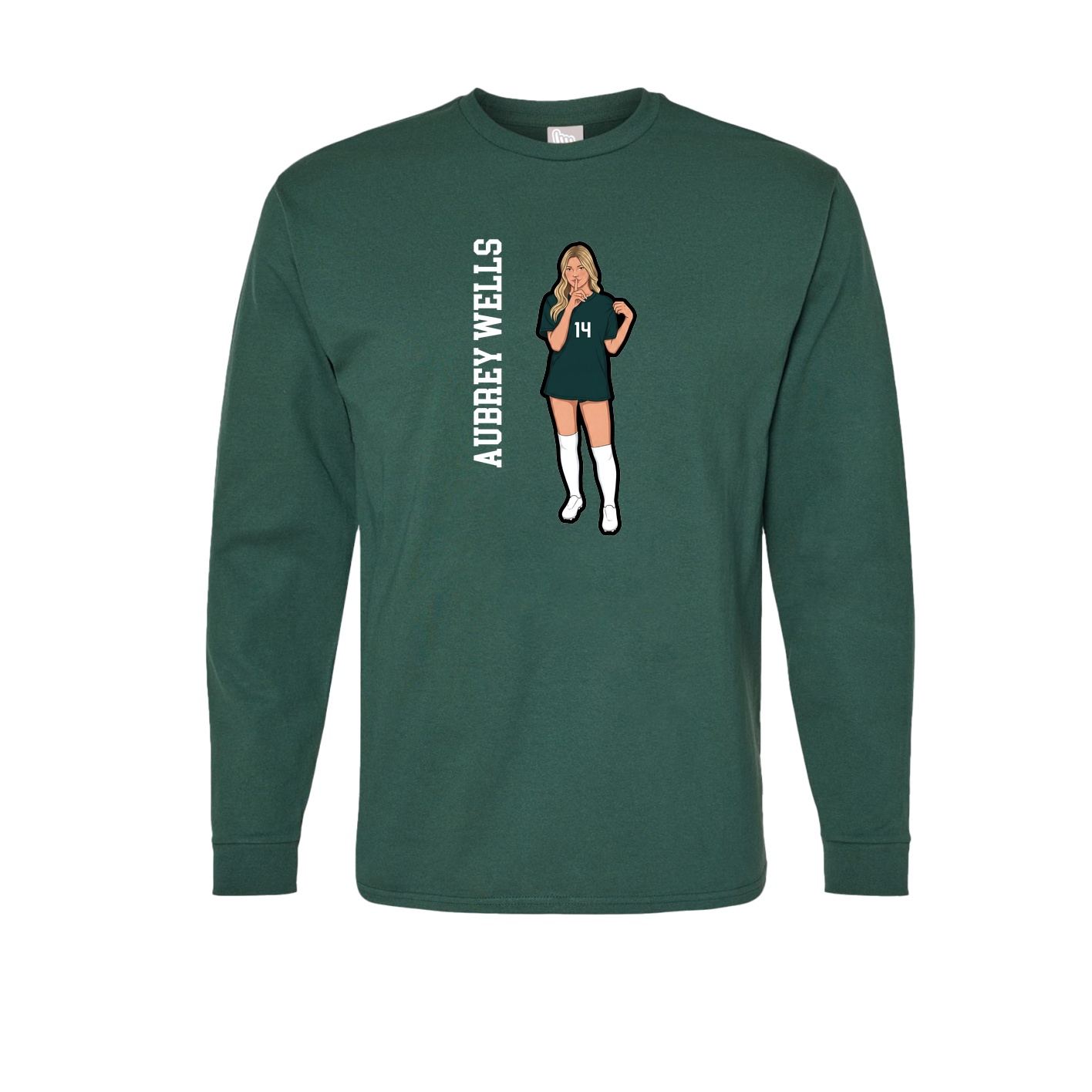 Long Sleeve Tee — Name Vertical in Green