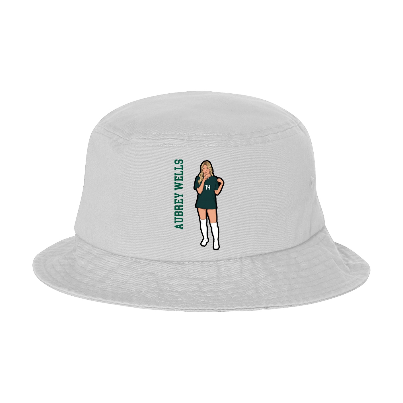 Bucket Cap — Name Vertical in White