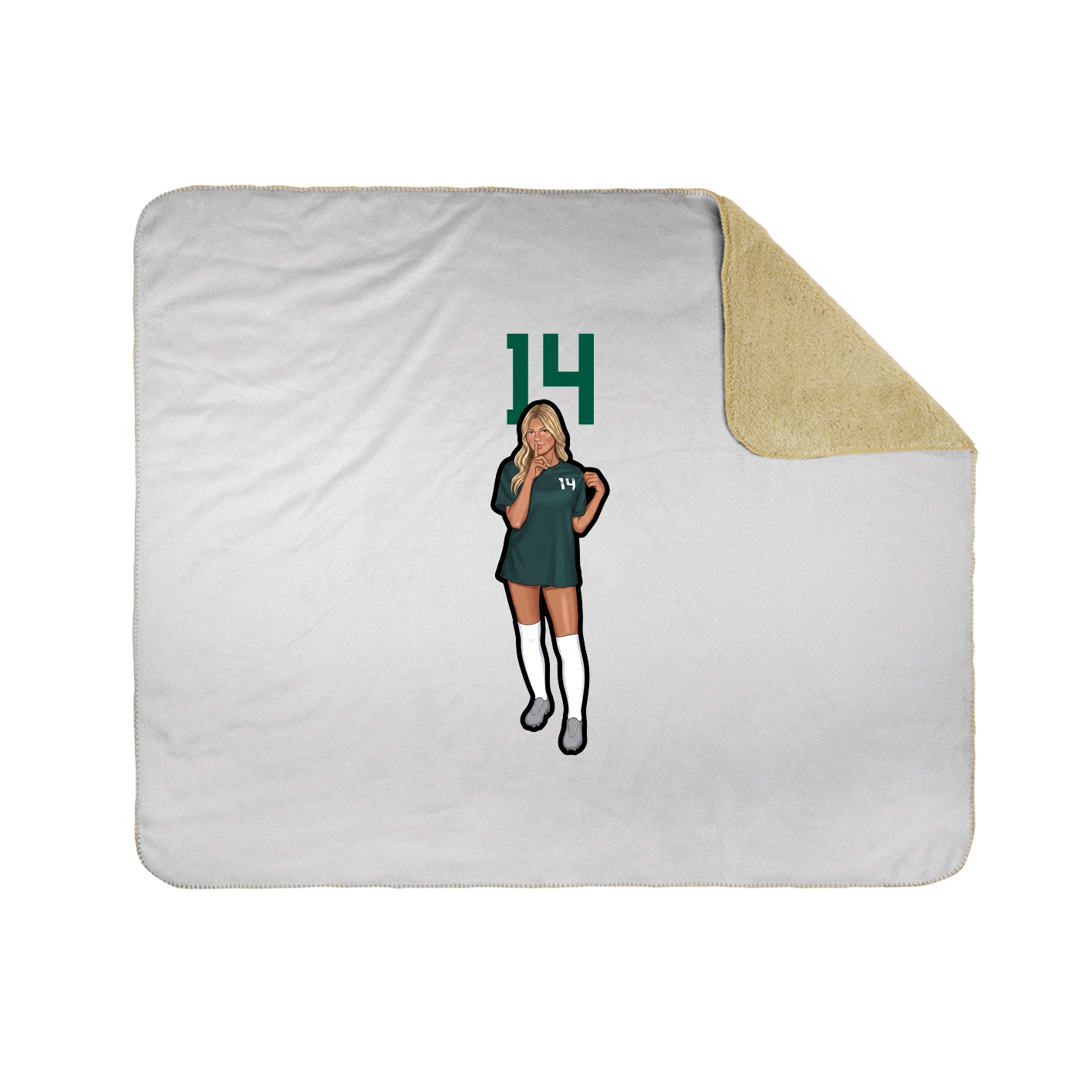 Throw Blanket — Number Top in White