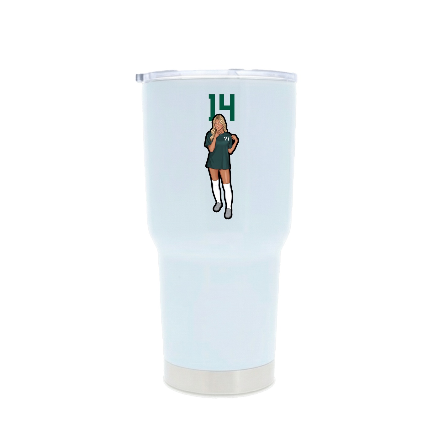 30oz Stainless Steel Tumbler — Number Top in White