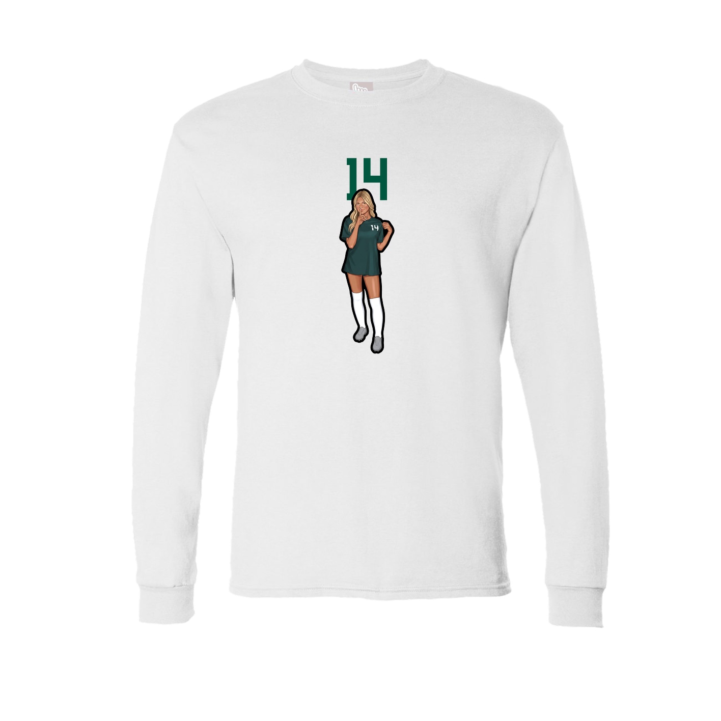 Long Sleeve Tee — Number Top in White