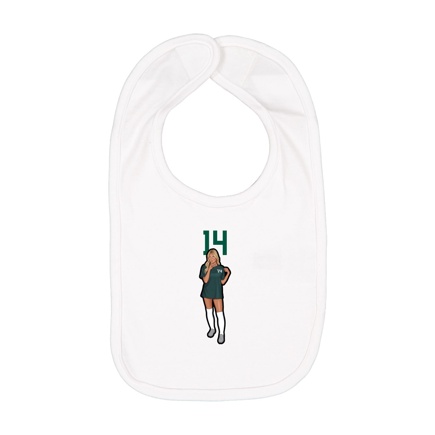 Infant Bib — Number Top in White