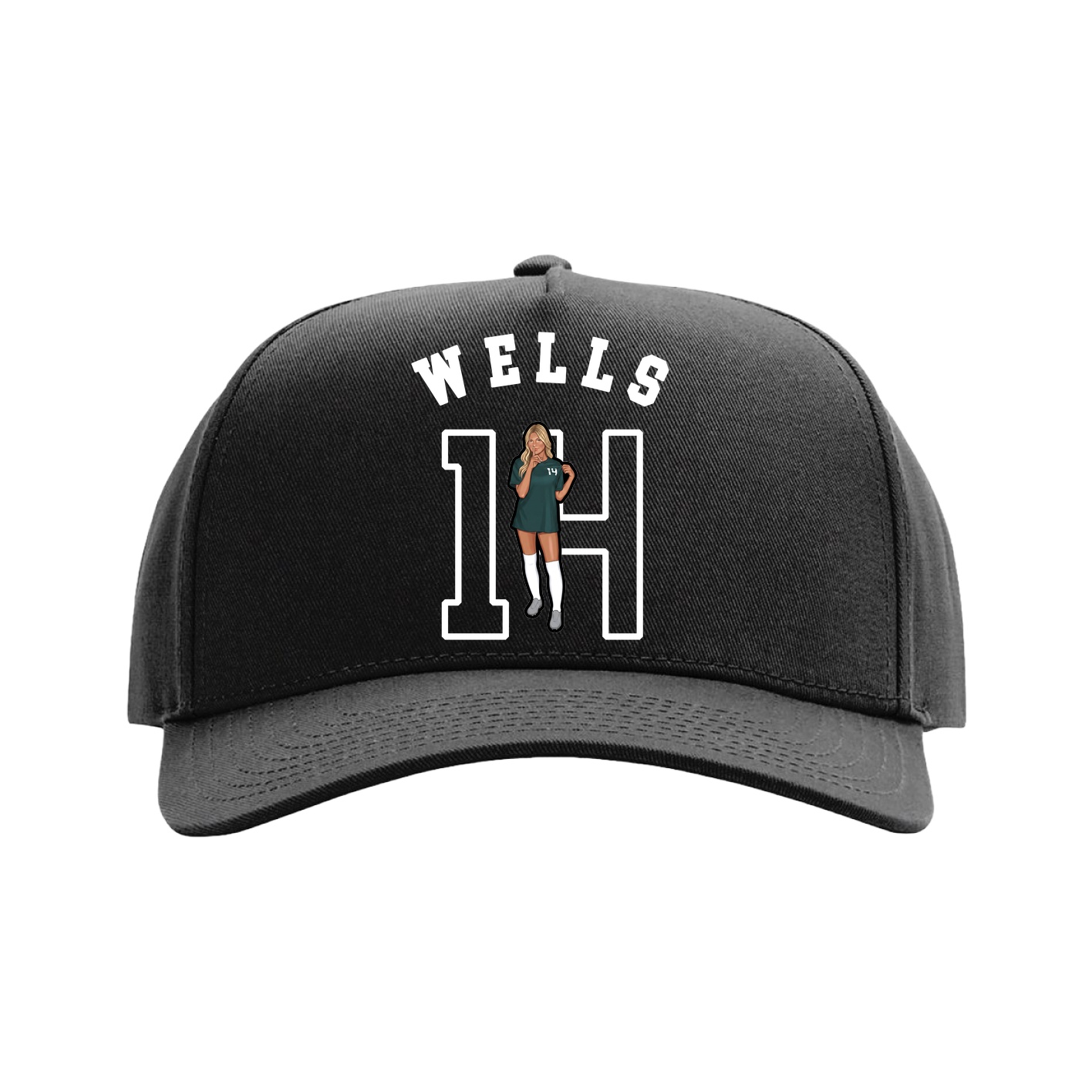 Full Fabric Five-Panel Champ Cap — Shirsey Arch in Black