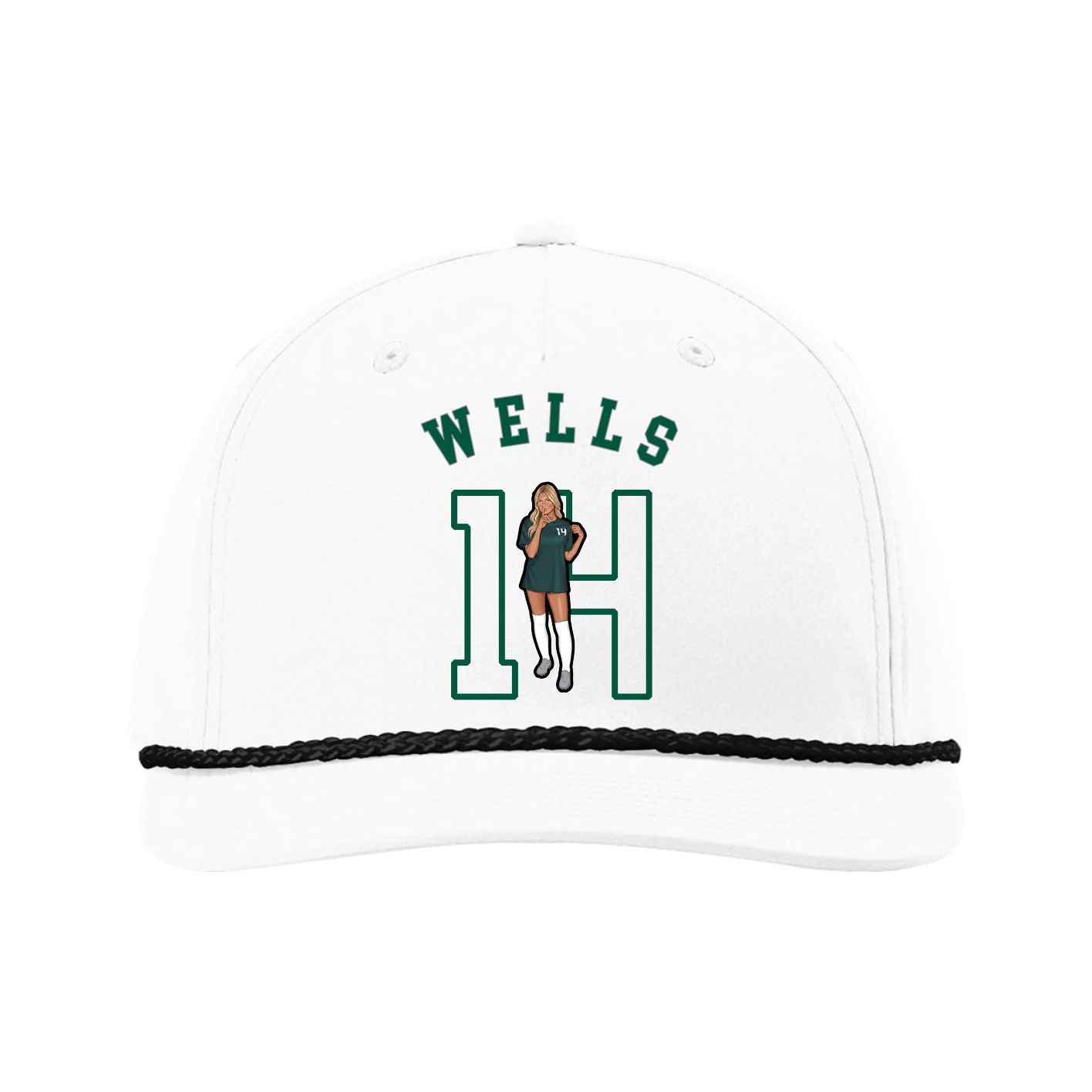 Five-Panel Classic Rope Cap — Shirsey Arch in White
