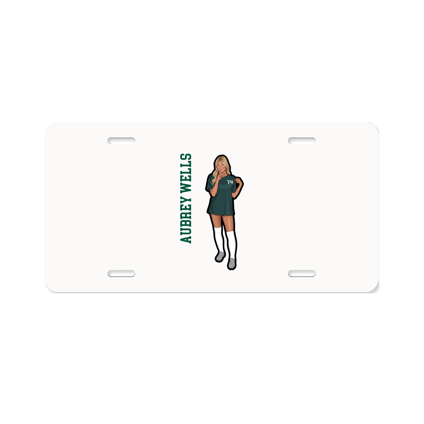 License Plate — Name Vertical in Classic
