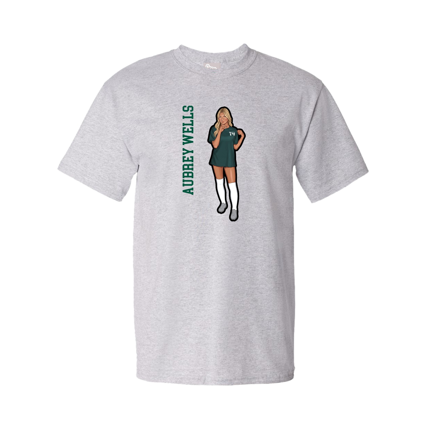 Youth Tee — Name Vertical in Grey