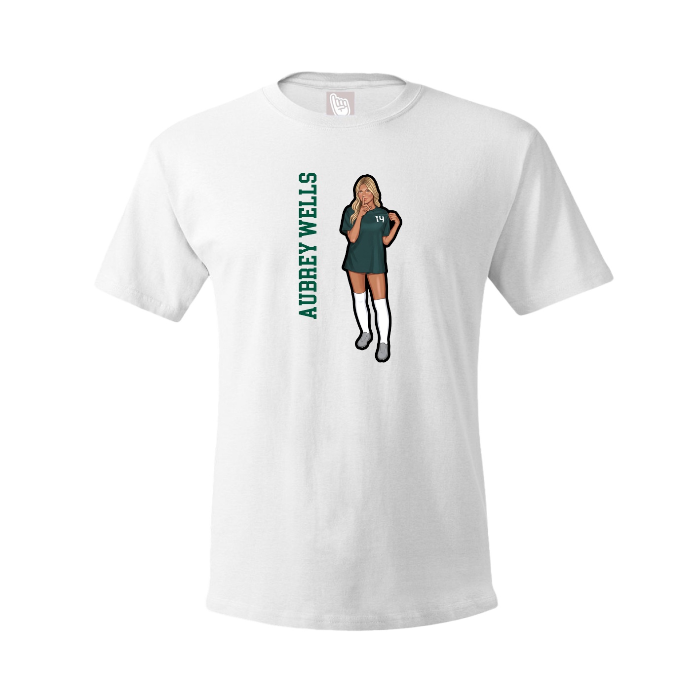 Youth Tee — Name Vertical in White