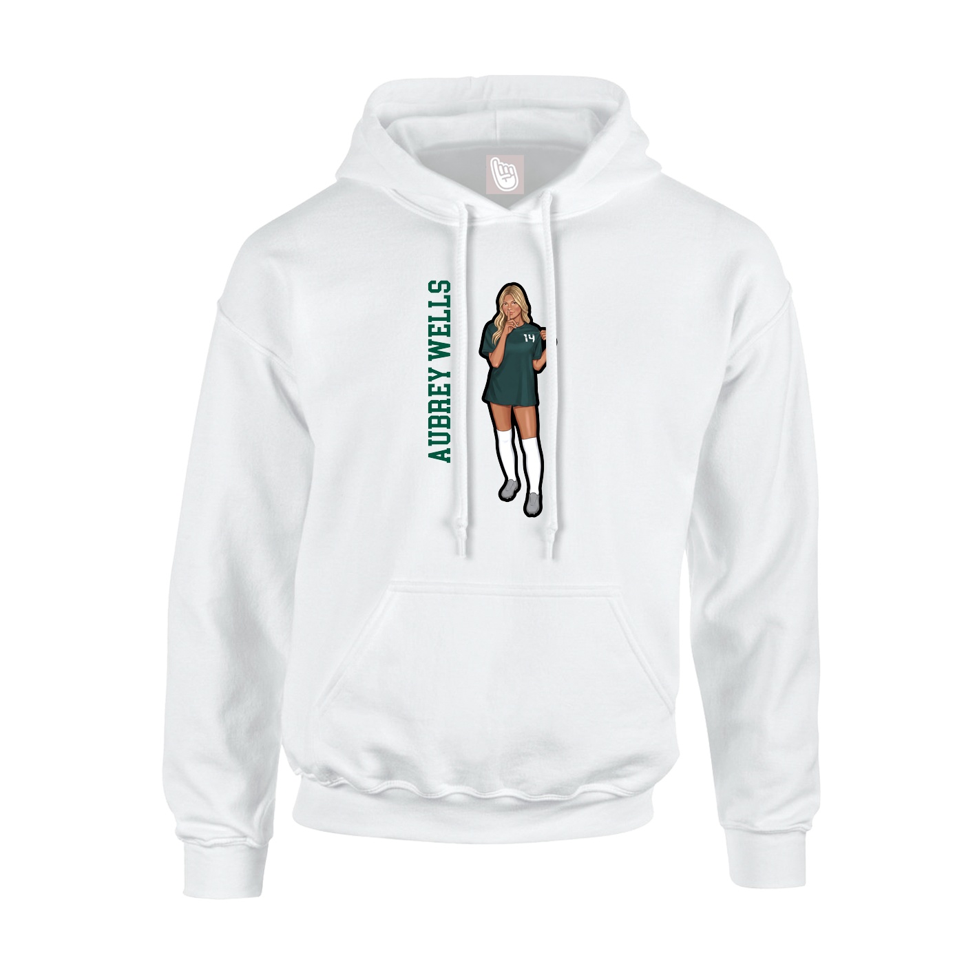 Hoodie — Name Vertical in White