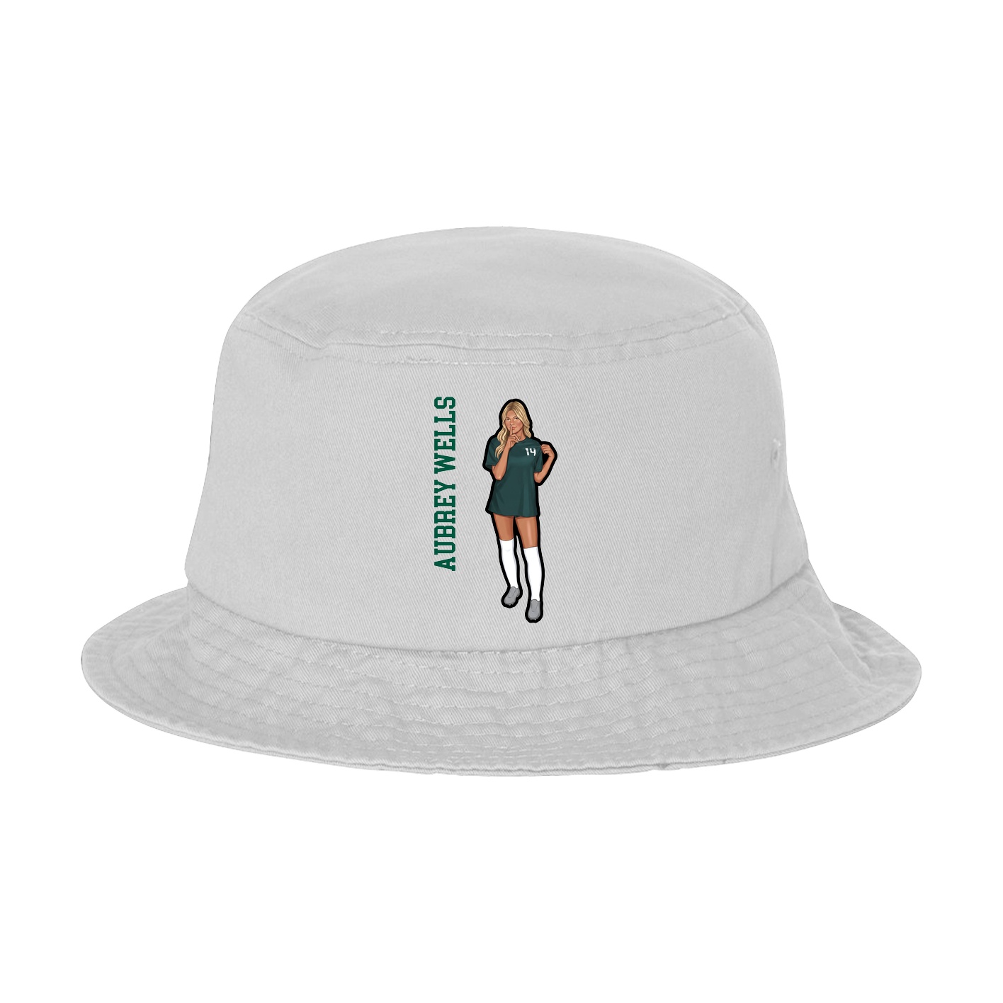 Bucket Cap — Name Vertical in White