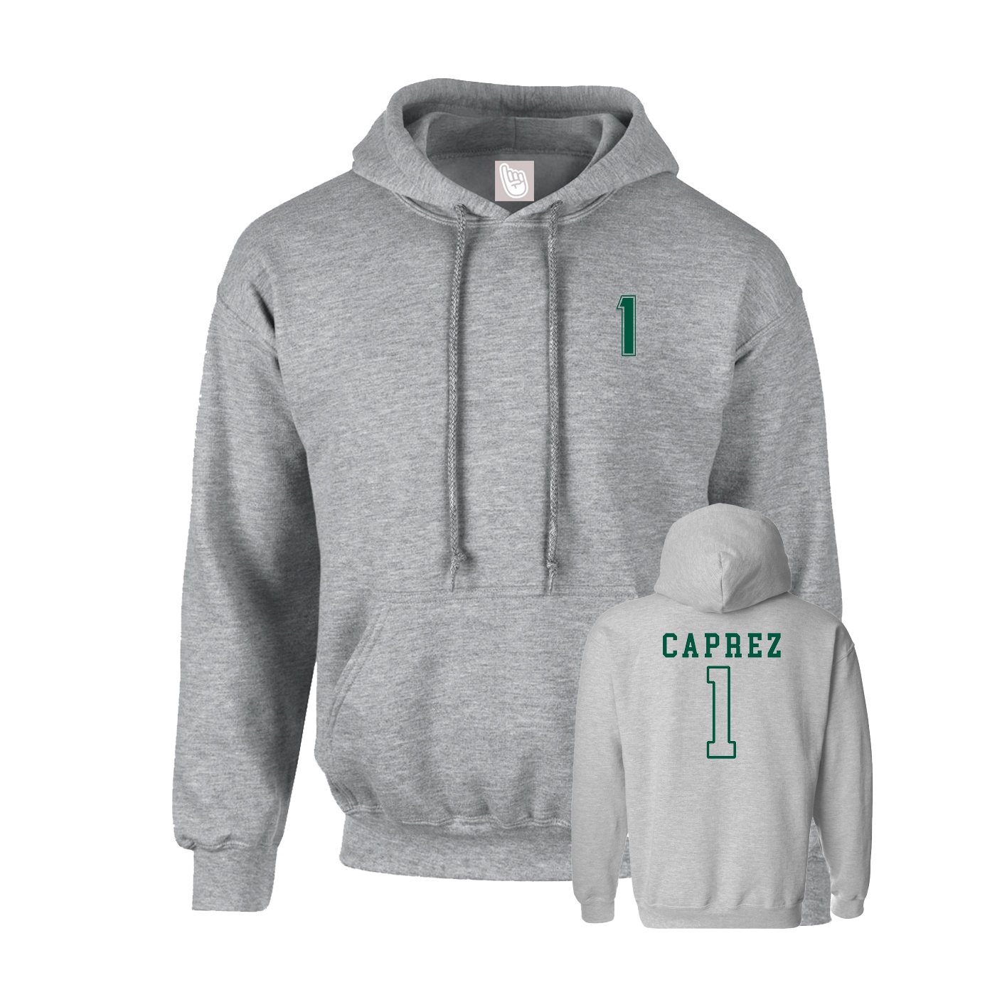 Youth Hoodie — Chest Back in Grey
