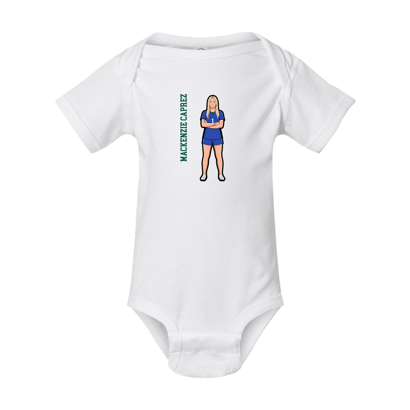 Baby Onesie — Name Vertical in White