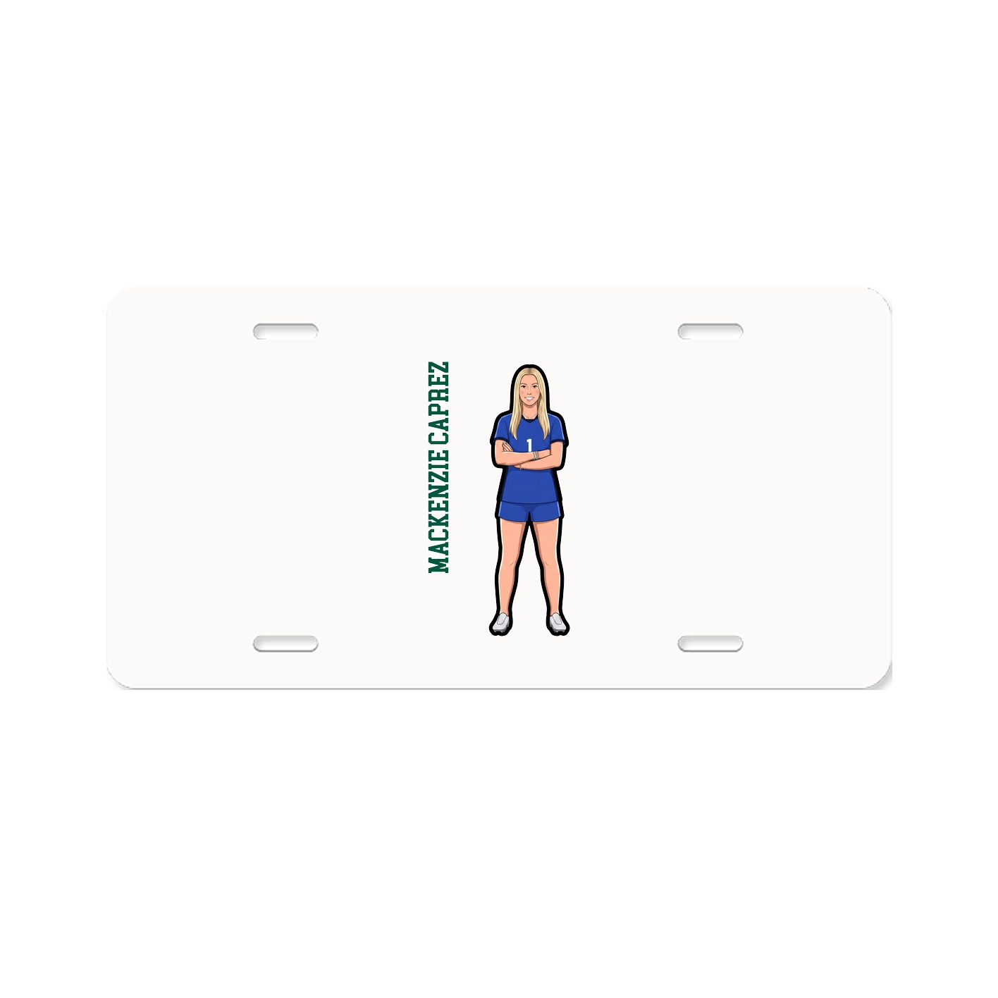 License Plate — Name Vertical in Classic