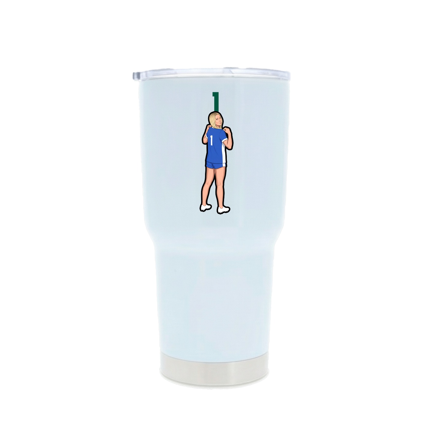 30oz Stainless Steel Tumbler — Number Top in White