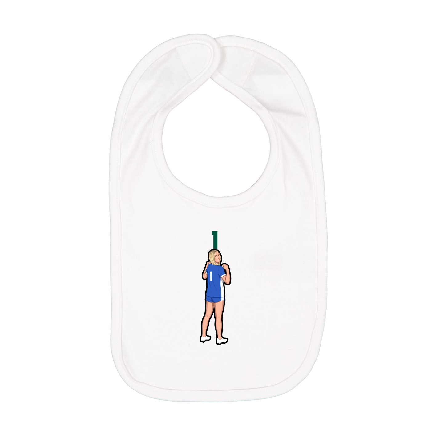 Infant Bib — Number Top in White