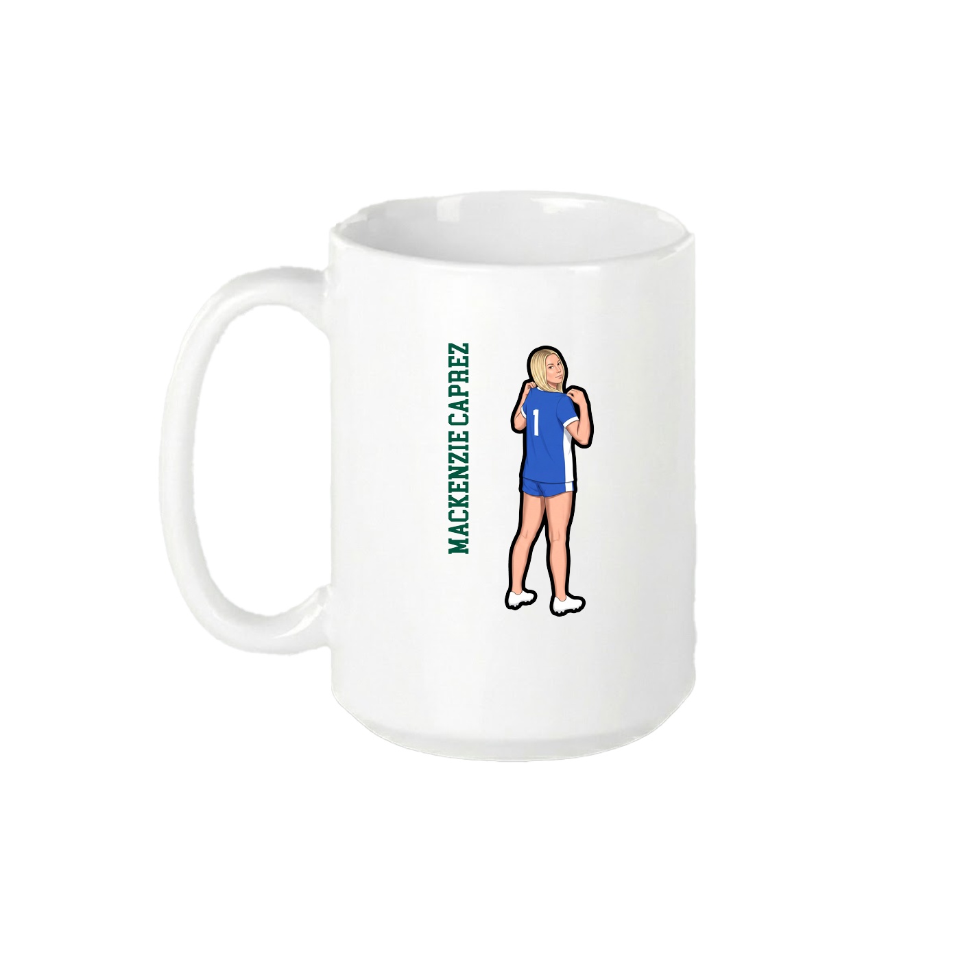 15oz Coffee Mug — Name Vertical in White
