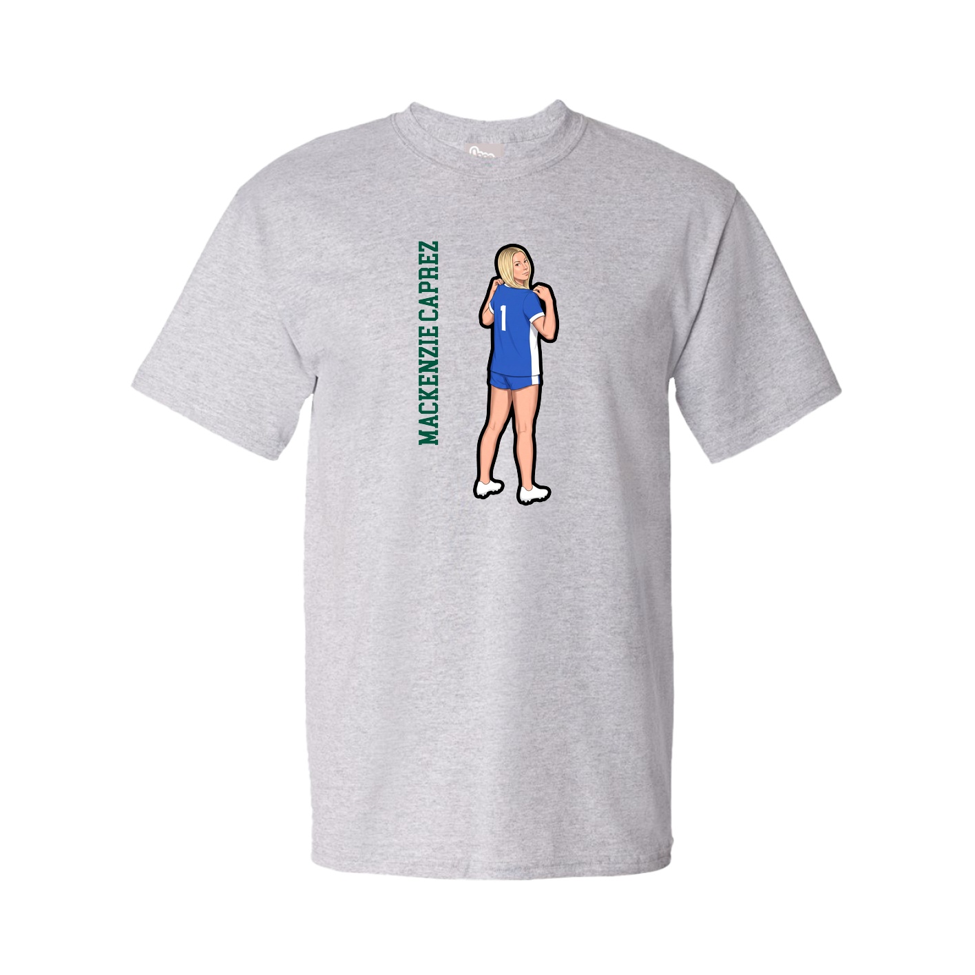 Tee — Name Vertical in Grey