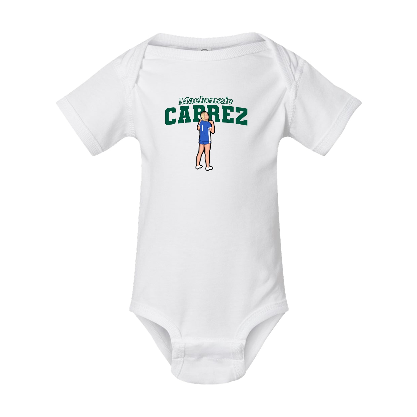 Baby Onesie — Name Arch in White