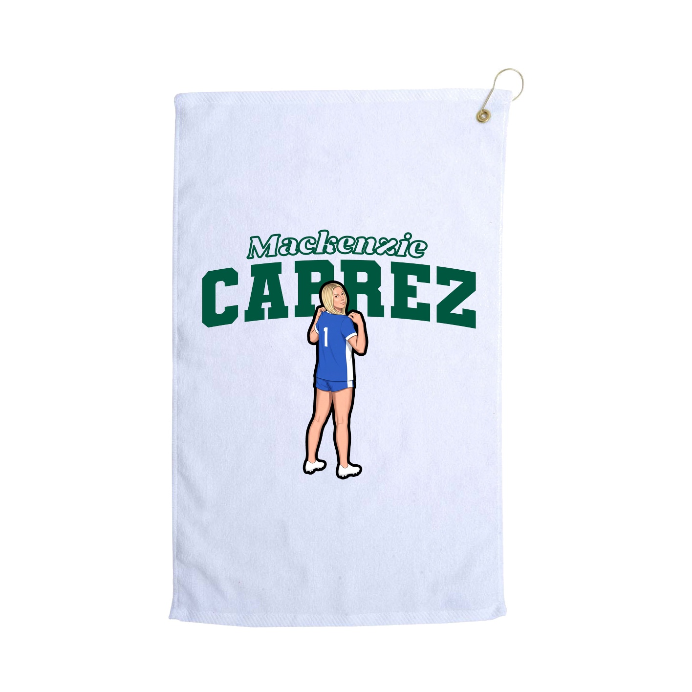 Golf Towel — Name Arch in White