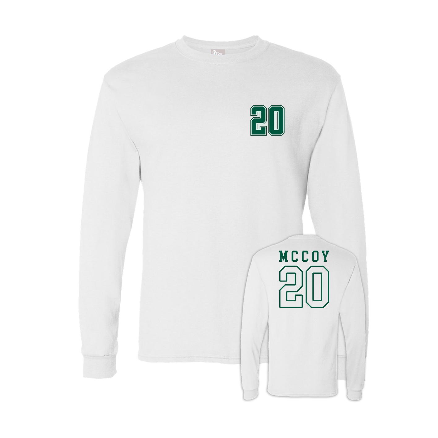 Long Sleeve Tee — Chest Back in White