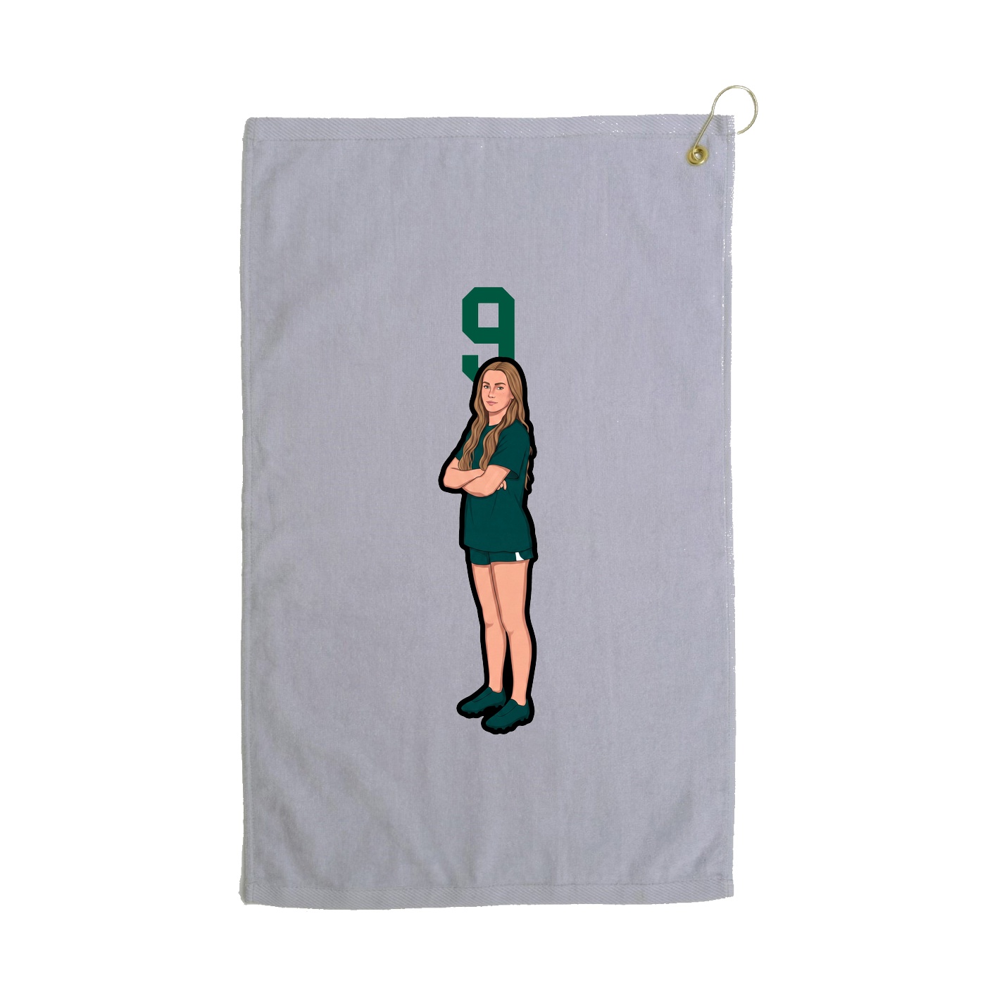 Golf Towel — Number Top in Grey