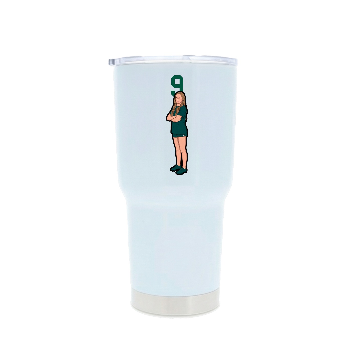 30oz Stainless Steel Tumbler — Number Top in White