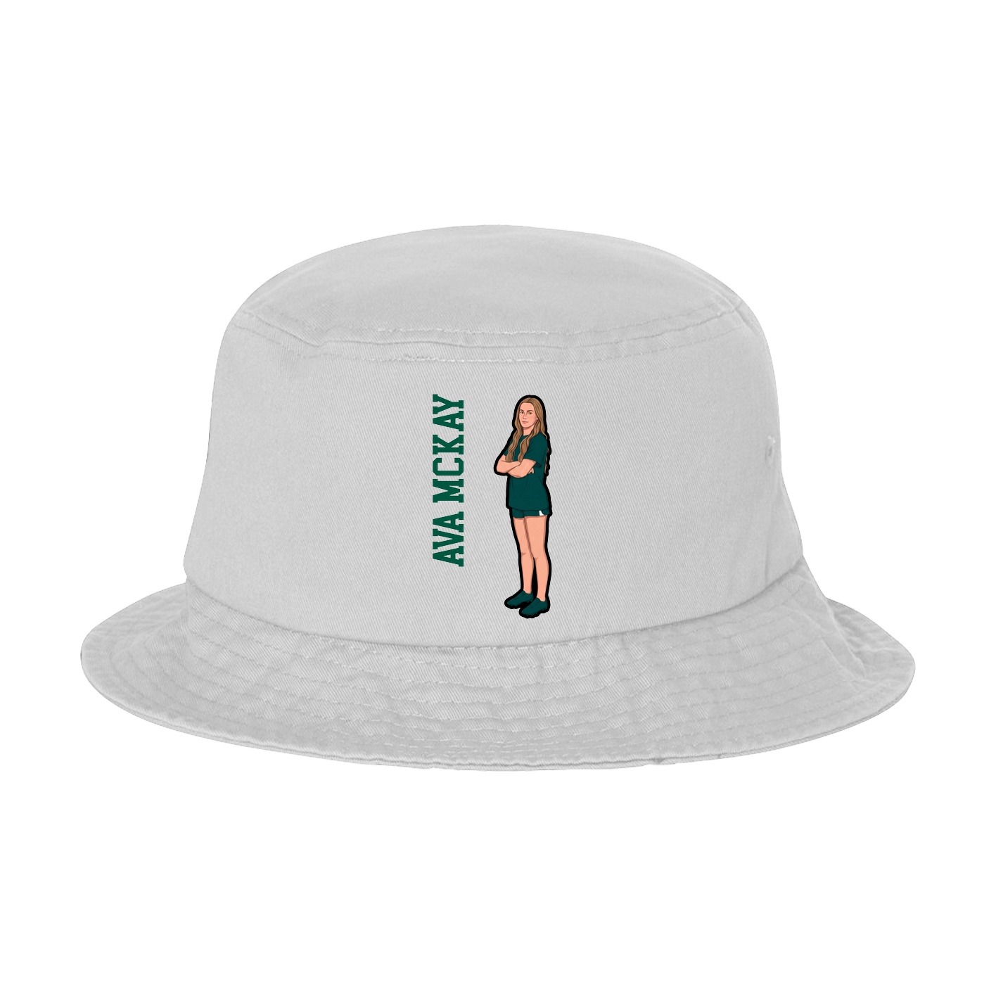 Bucket Cap — Name Vertical in White