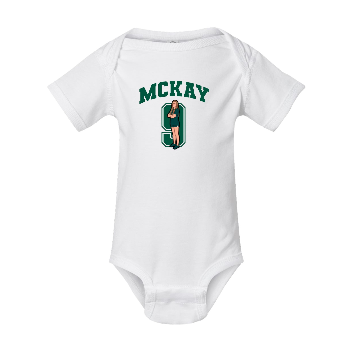 Baby Onesie — Number in White