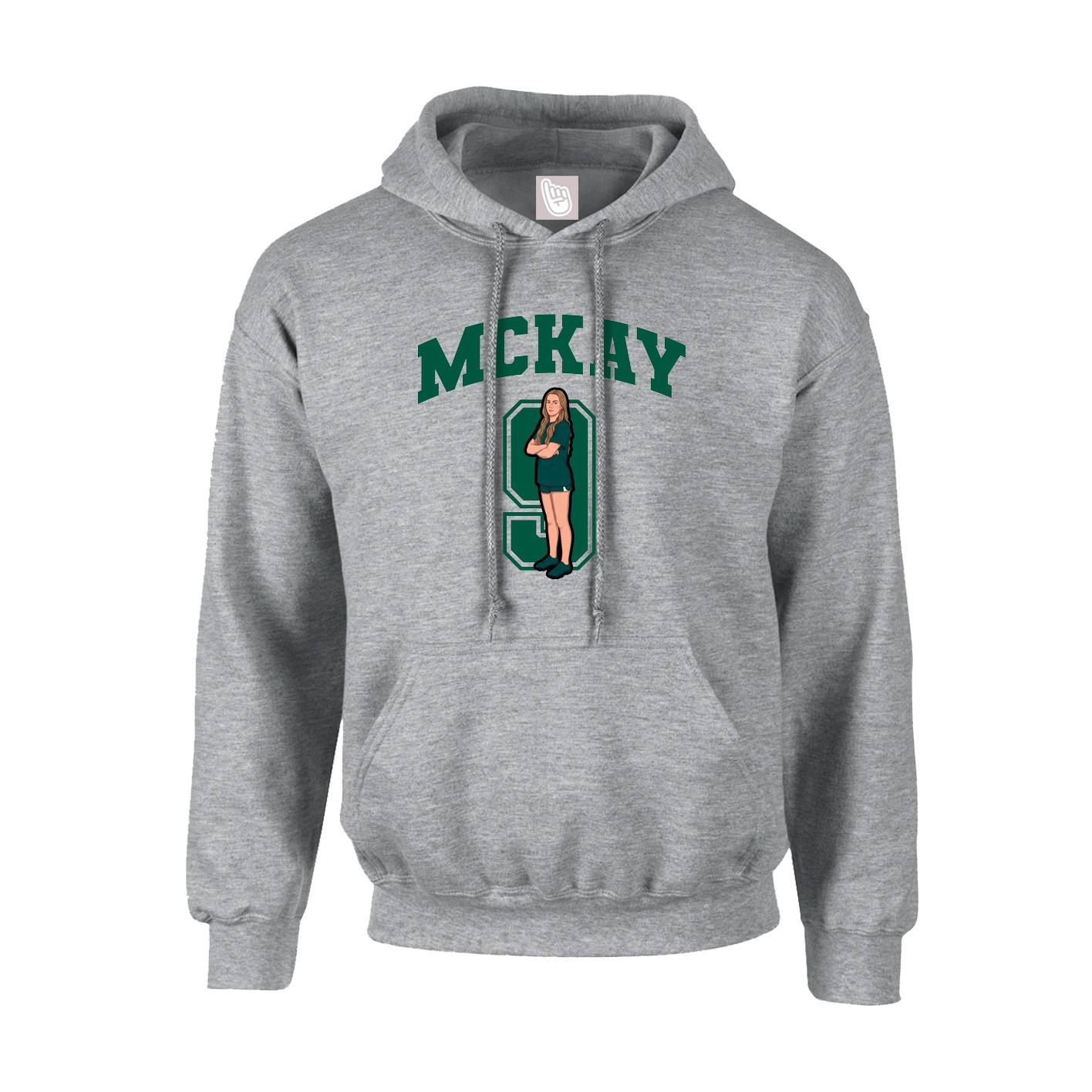 Hoodie — Number in Grey