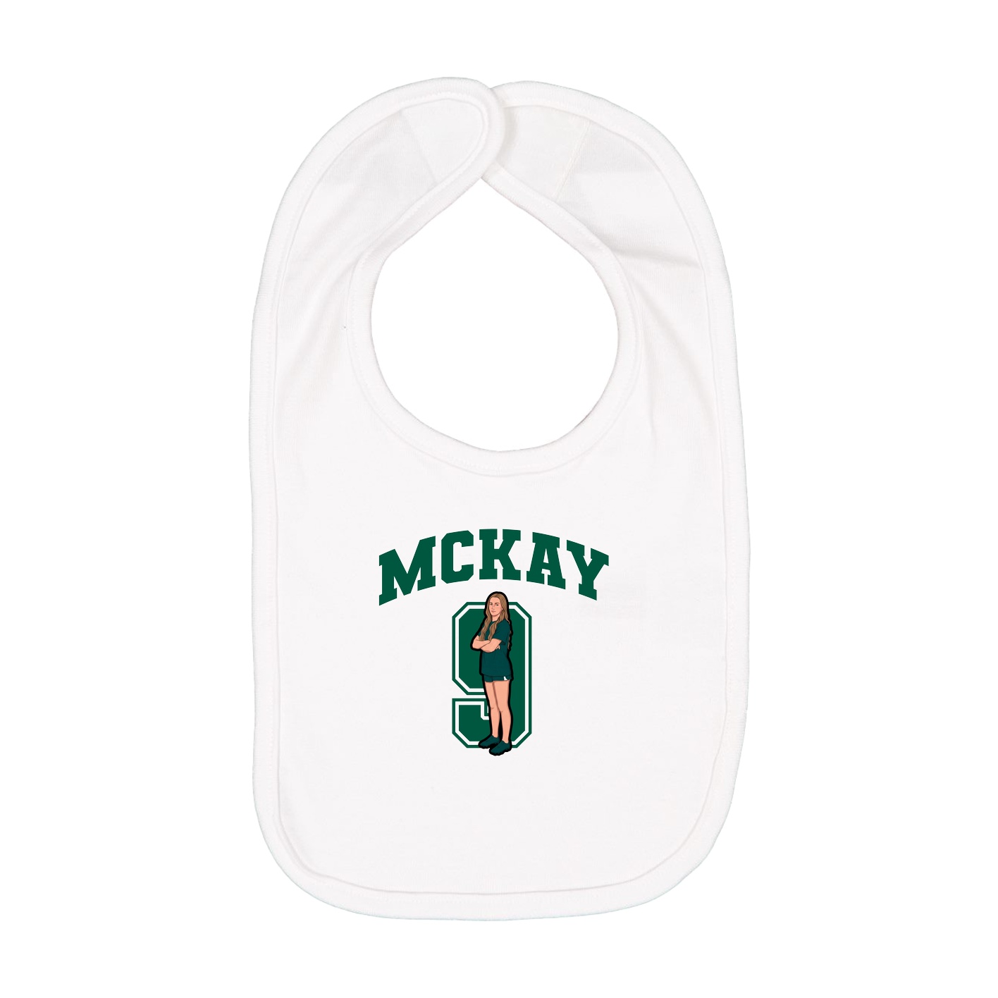 Infant Bib — Number in White