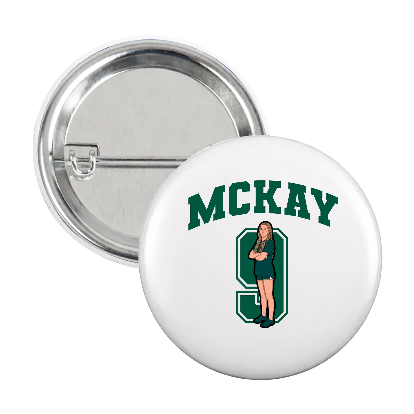 Game Day Button — Number in White