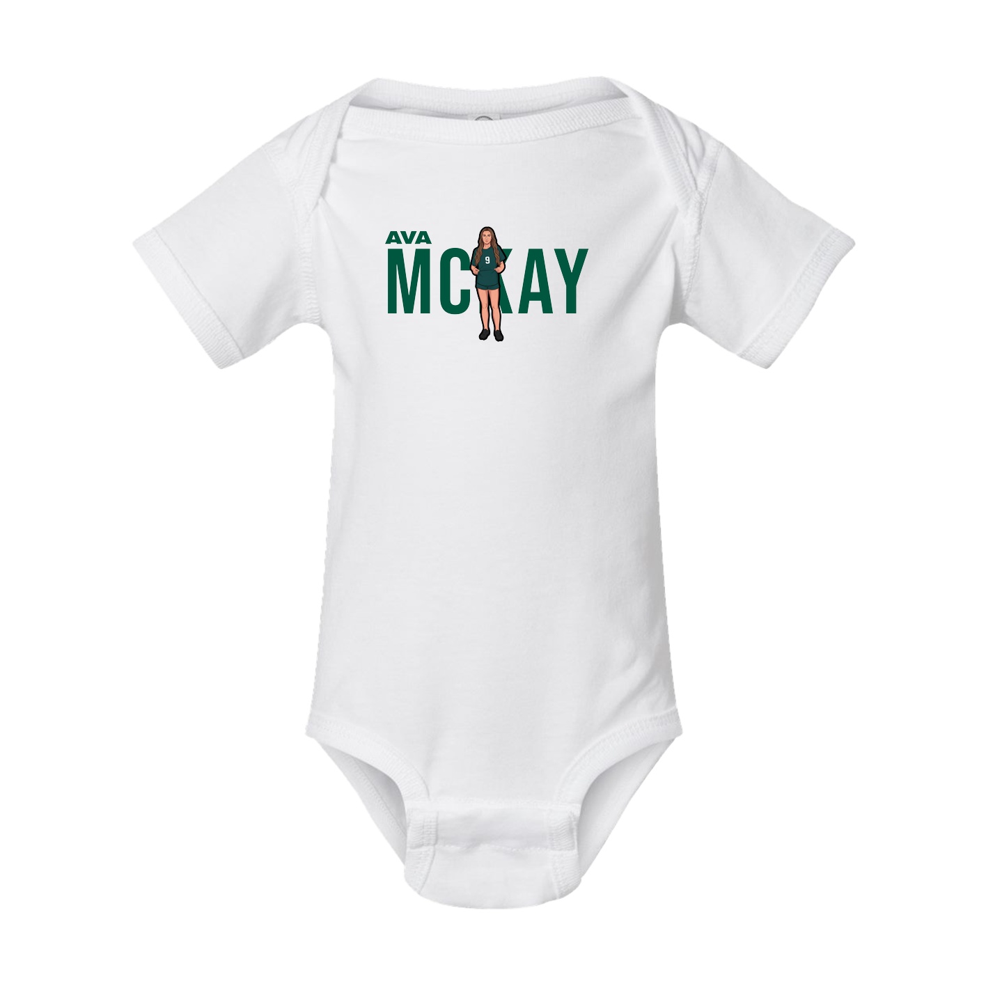 Baby Onesie — Player Name in White