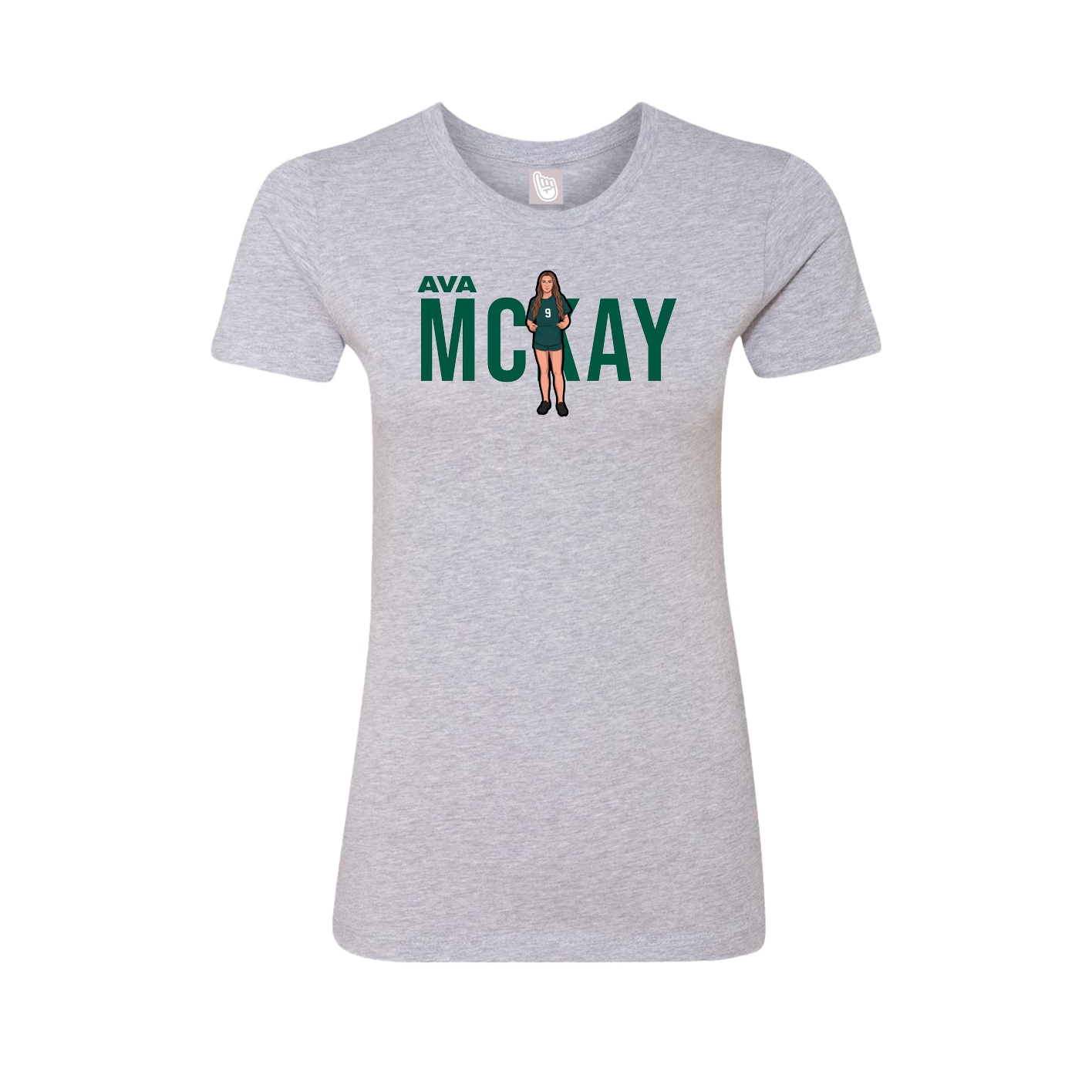Fitted Women's Tee — Player Name in Grey