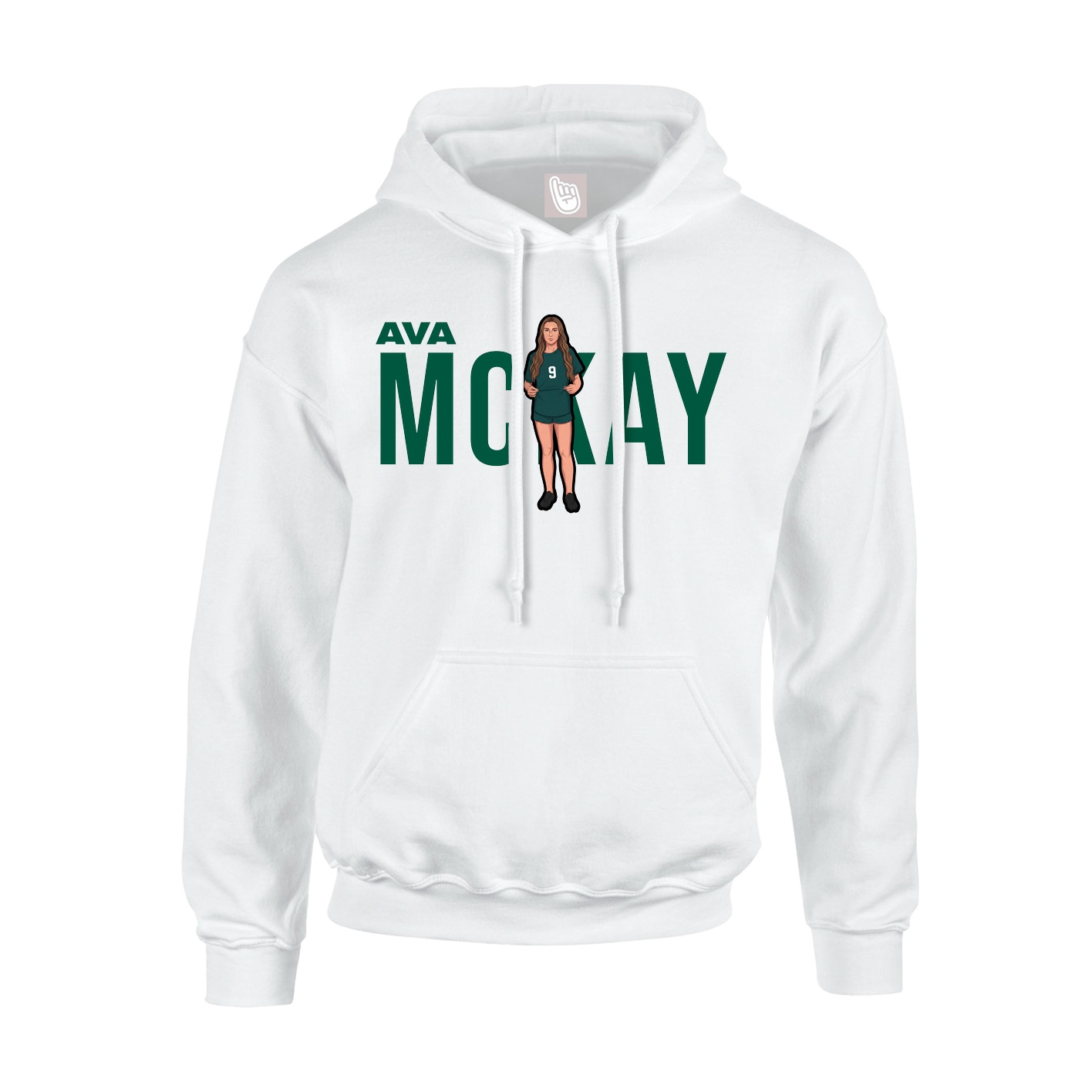 Youth Hoodie — Player Name in White