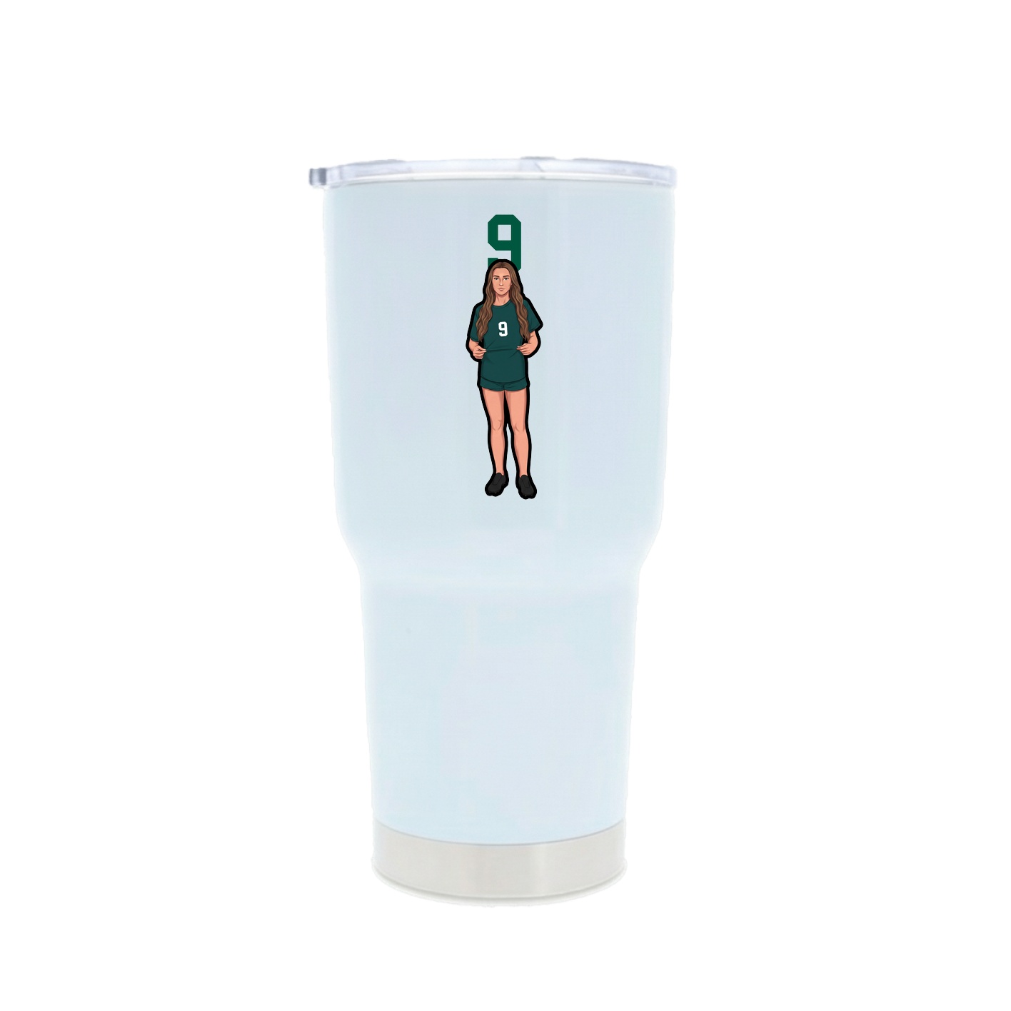 30oz Stainless Steel Tumbler — Number Top in White