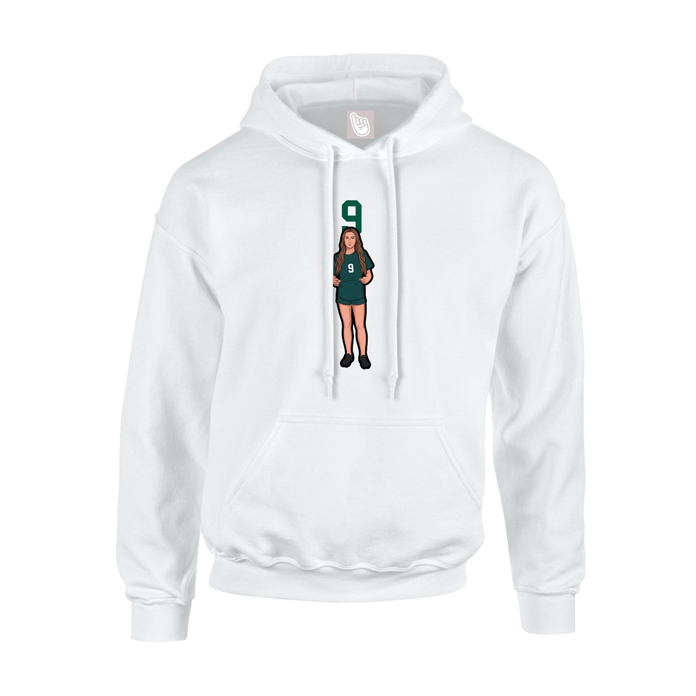 Hoodie — Number Top in White