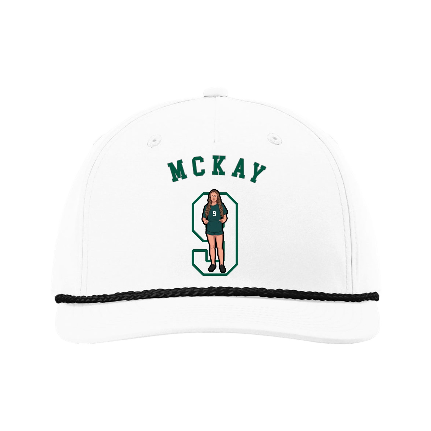 Five-Panel Classic Rope Cap — Shirsey Arch in White