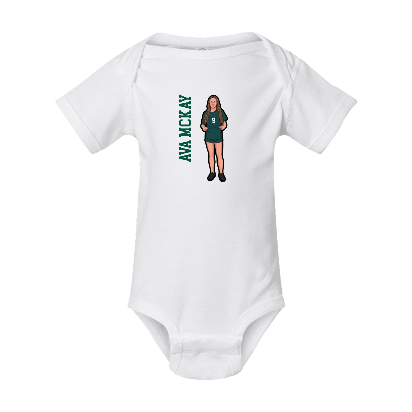 Baby Onesie — Name Vertical in White