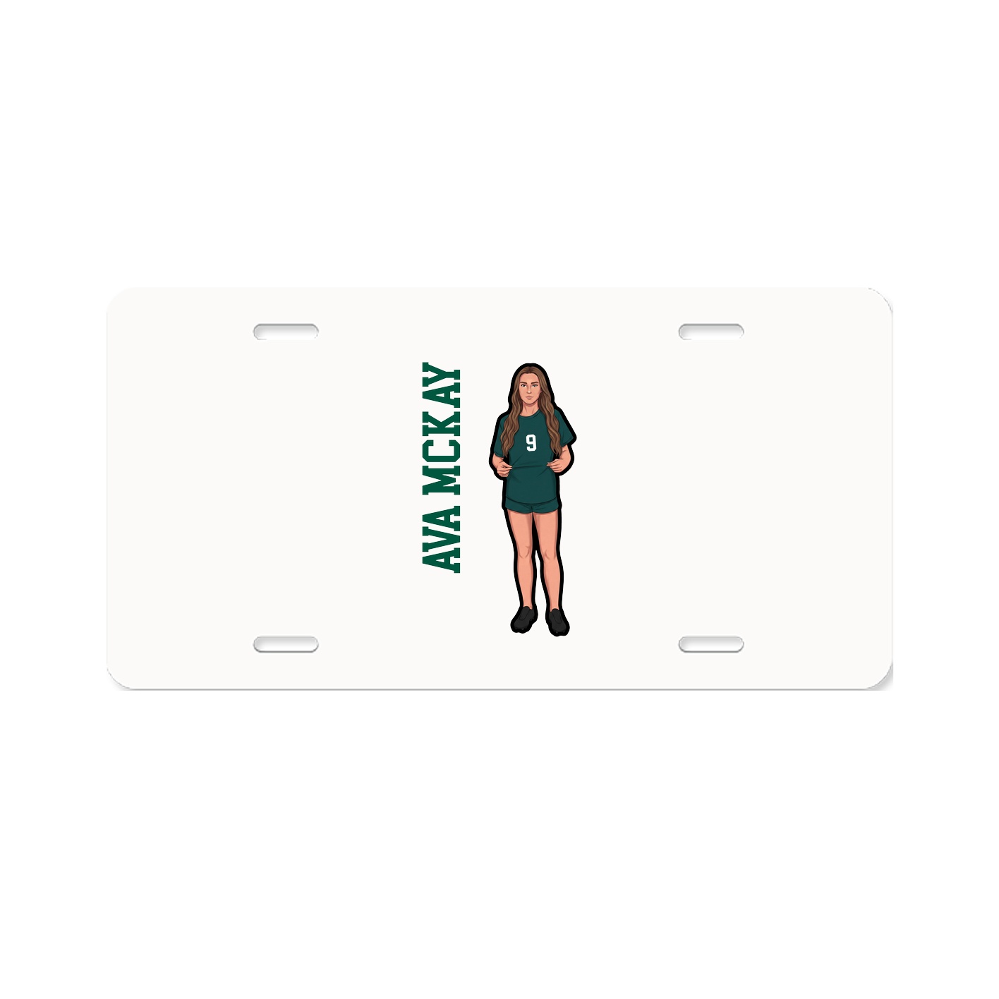 License Plate — Name Vertical in Classic