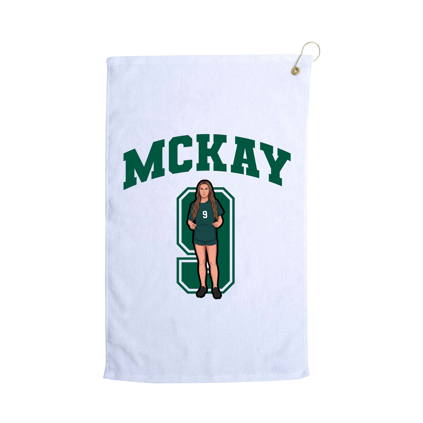 Golf Towel — Number in White