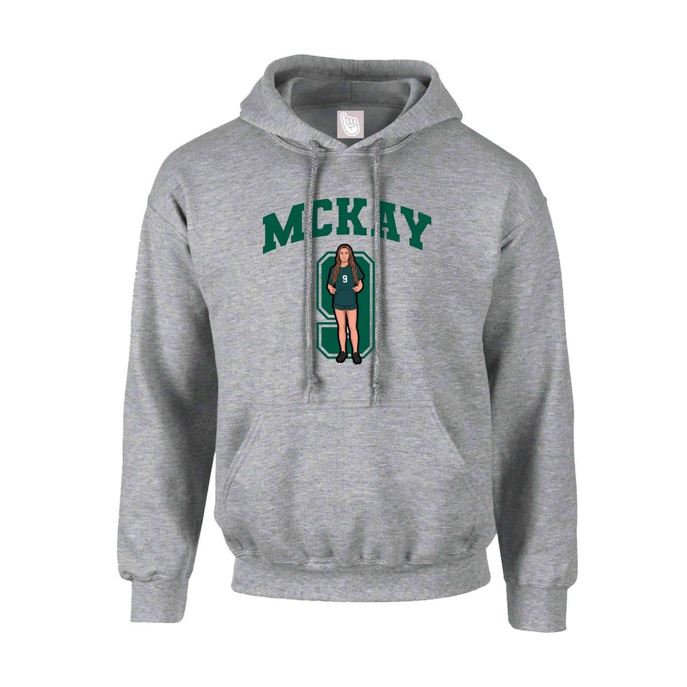 Hoodie — Number in Grey
