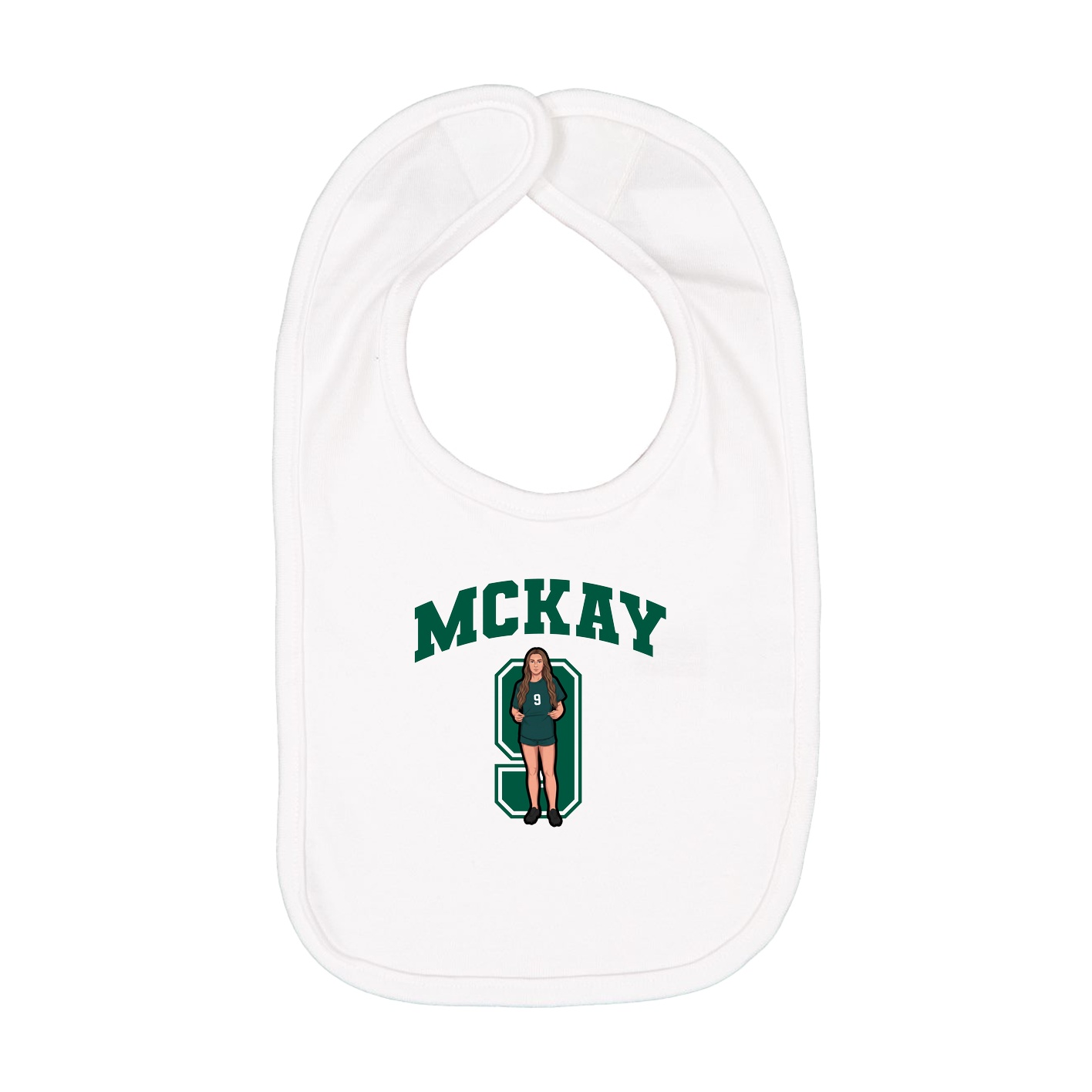 Infant Bib — Number in White