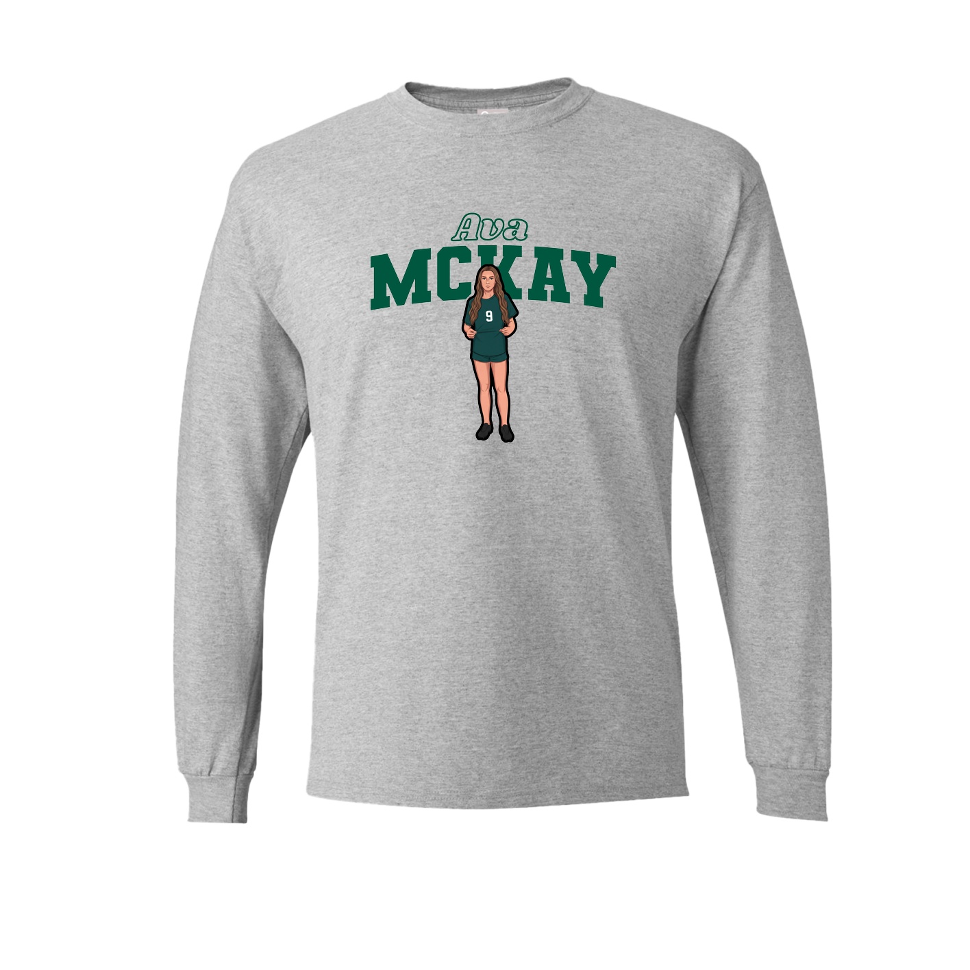Long Sleeve Tee — Name Arch in Grey