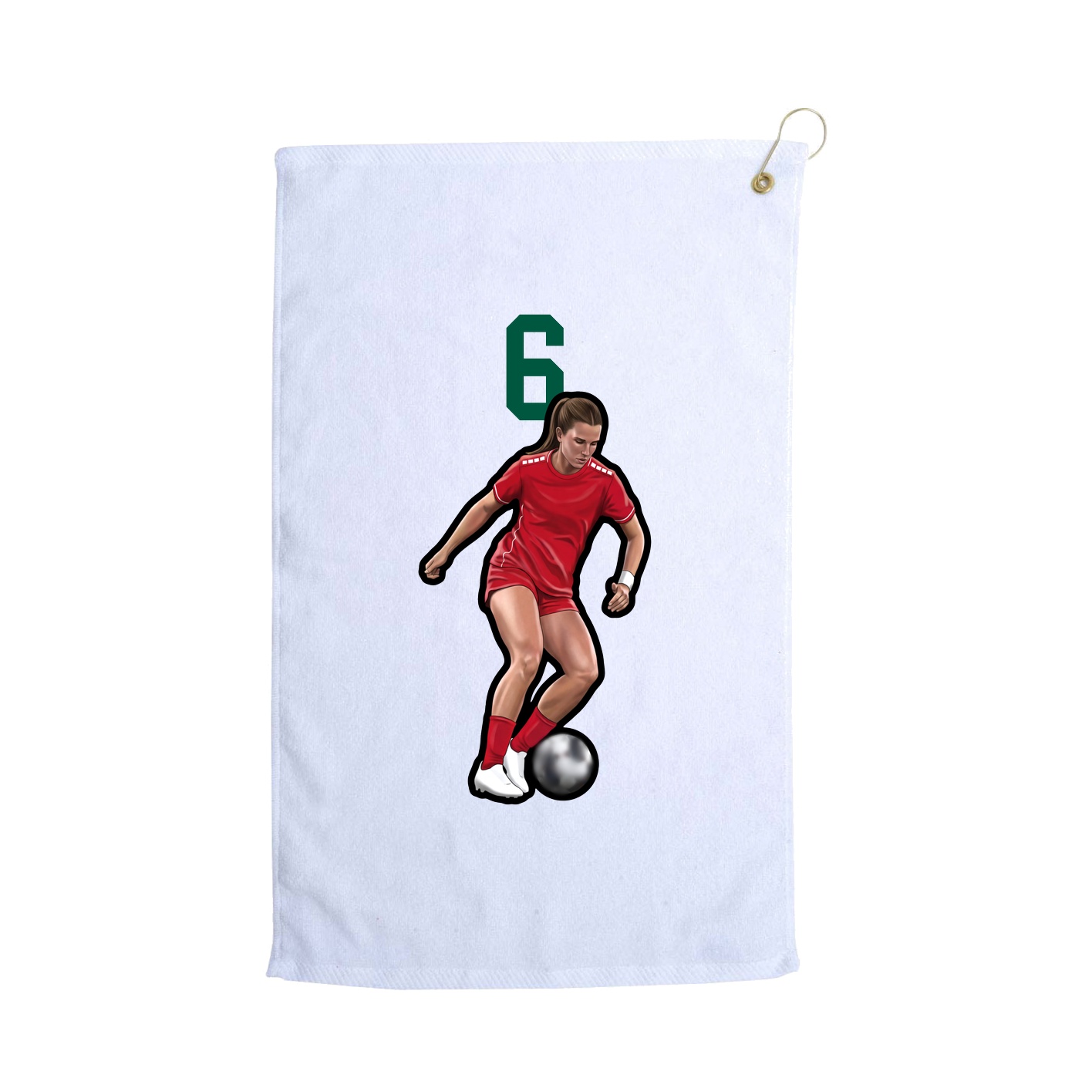 Golf Towel — Number Top in White