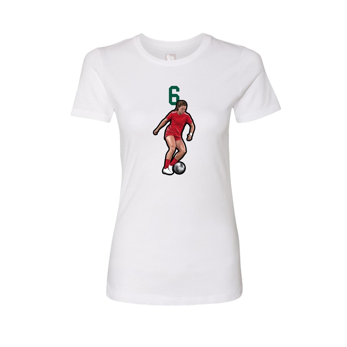 Fitted Women's Tee — Number Top in White