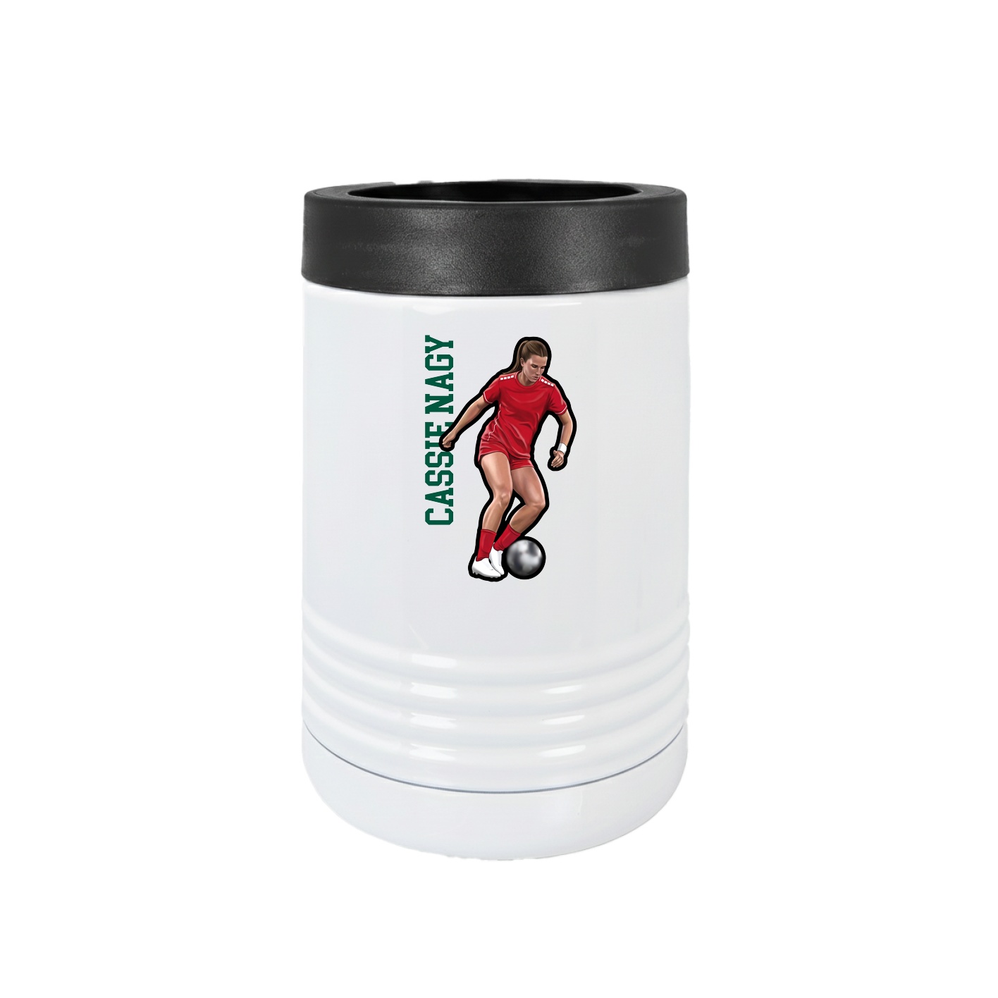 Beverage Holder — Name Vertical in White