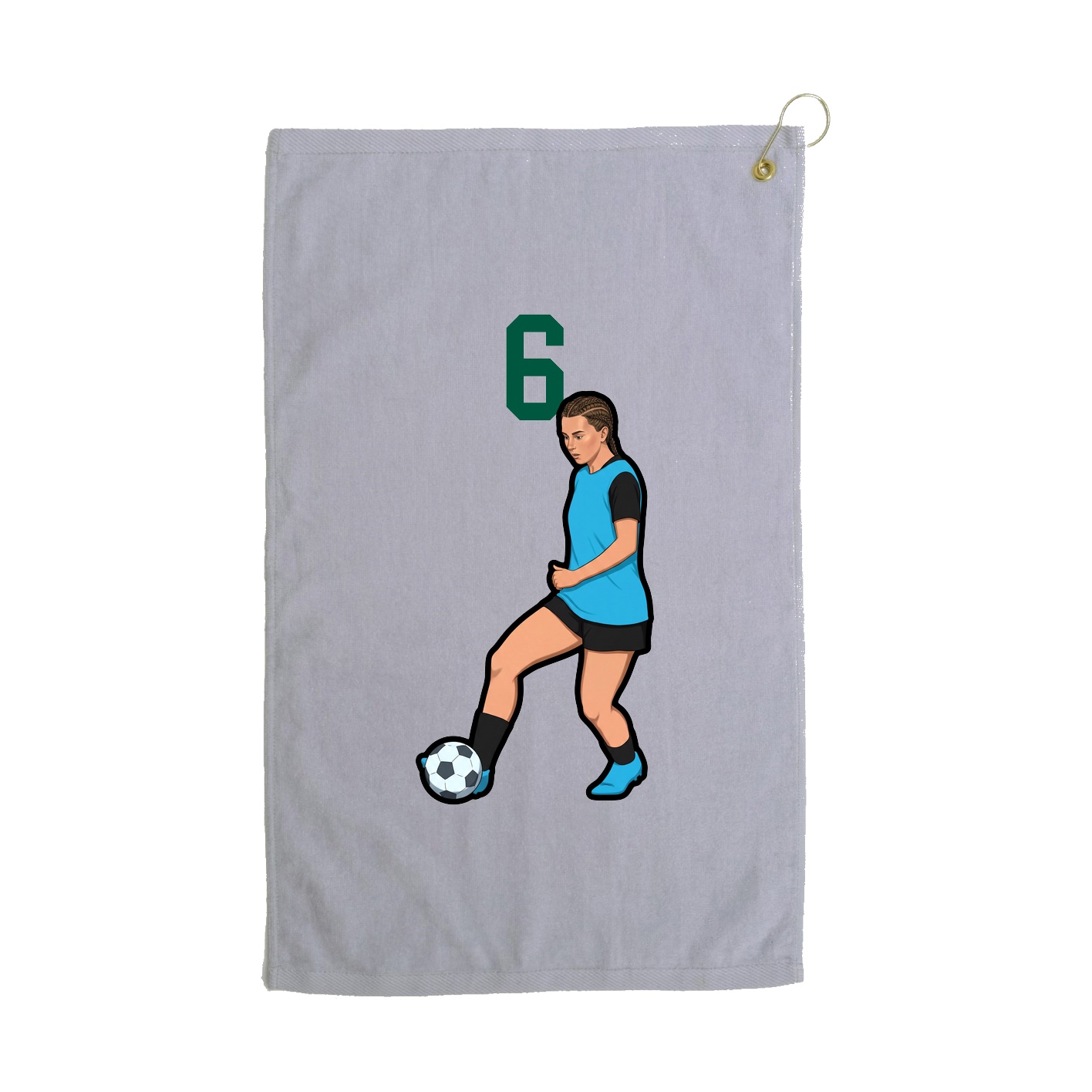Golf Towel — Number Top in Grey